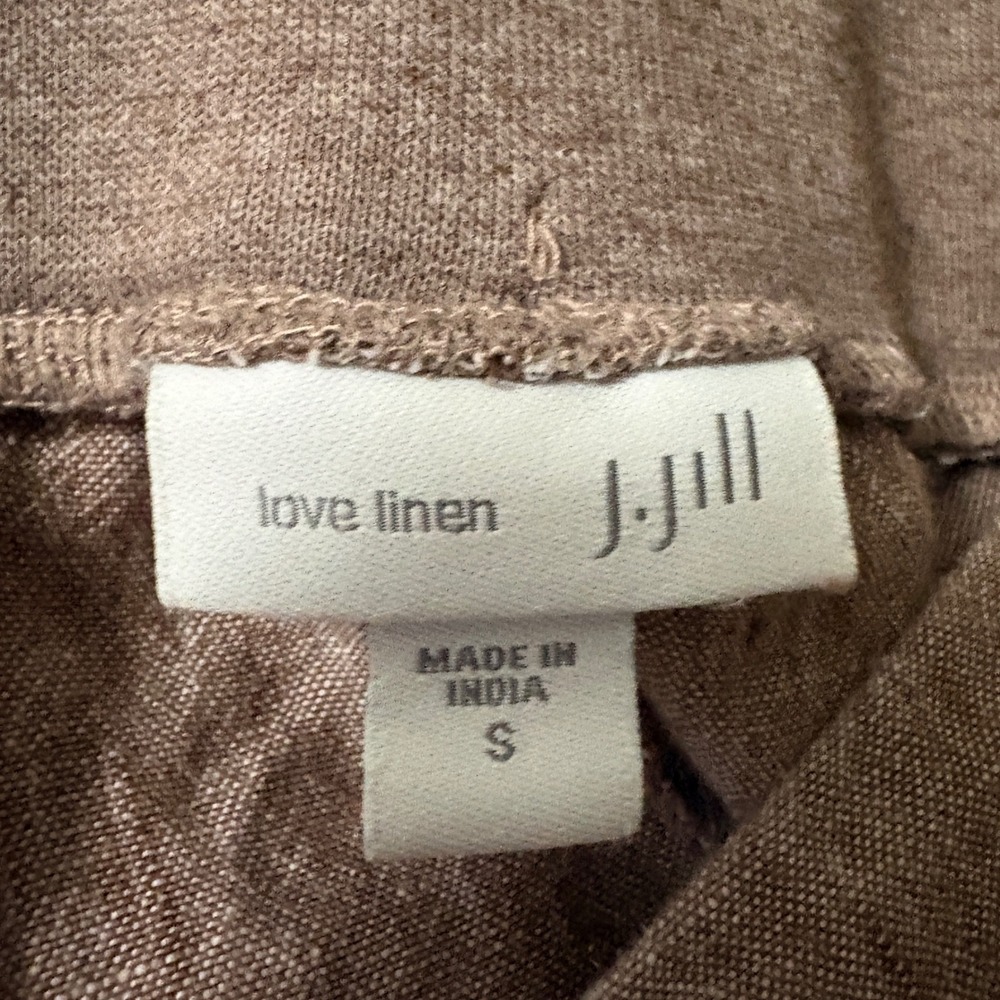 J Jill Womens Small Love Linen Straight Ankle Pants Brown Neutral Lagenlook - Picture 3 of 6